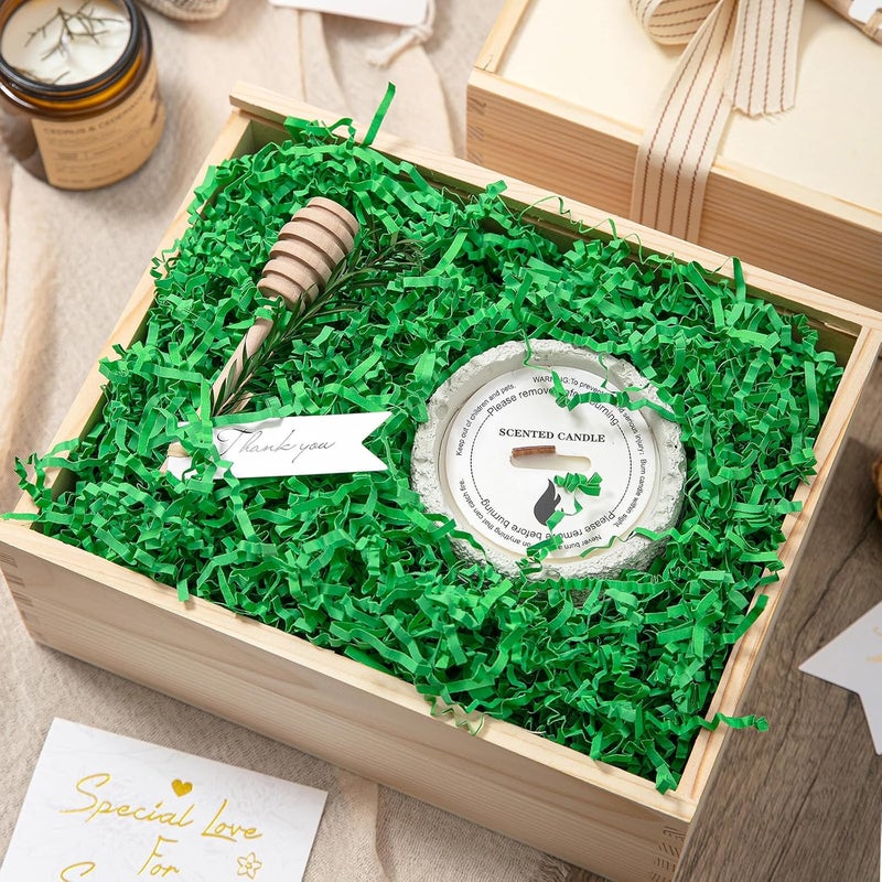 Mefleet 2 LB Crinkle Cut Paper Shred Filler Green Crinkle Shredded Paper for Gift Box - Gift Basket Bag Filler - Grass Cushion Stuffing for Christmas Holiday Packaging Wrapping - Image 4